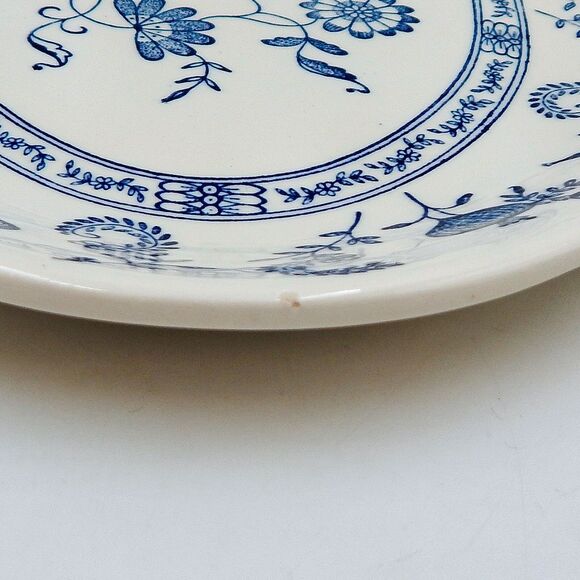 Blue Onion Pattern Serving Meat Platter 13 Inch Unmarked Scio Pottery - Picture 3 of 8